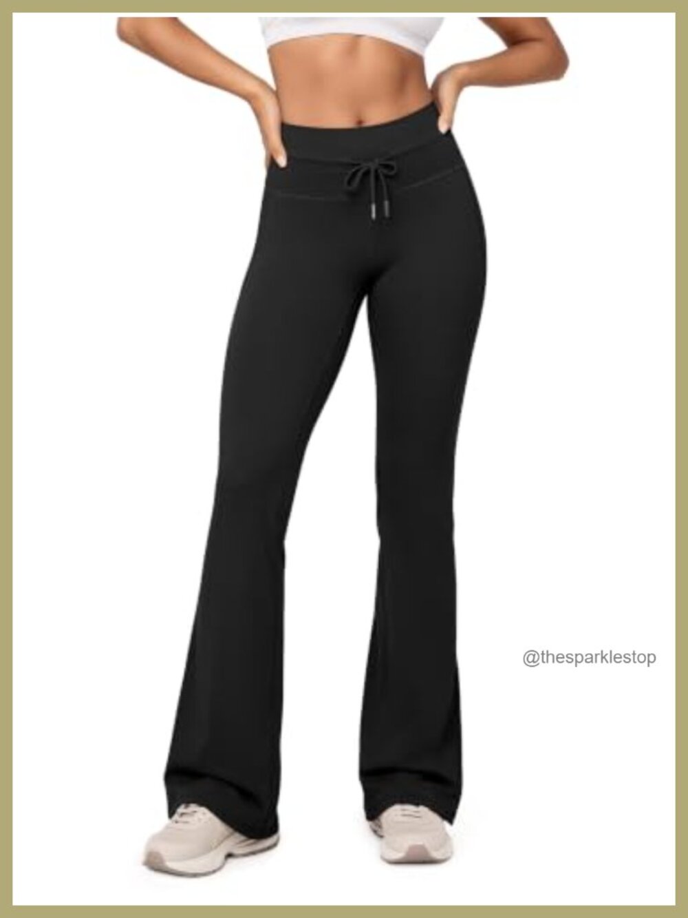 High Waist Drawstring Flared Bootcut Yoga Pants 4-Way Stretch Workout